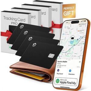 SPOTMINDERS Apple MFi Certified Credit Card Wallet Tracker PRO 4-Pack (iOS Only)